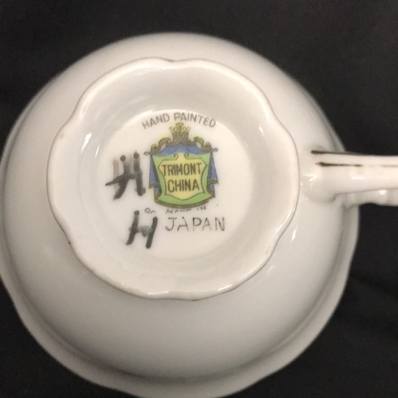 Vintage Trimont Pink Porcelain Teacup and Saucer Hand Painted Occupied Japan - Picture 3 of 6